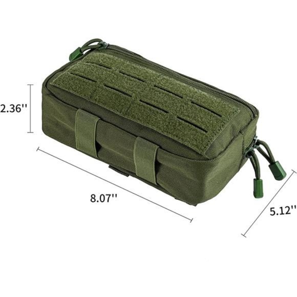 Molle Admin Pouch, EDC Utility Tool Pouch with 1*Tactical Gear Clip and 1*Patch - Picture 4 of 7